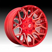 Fuel Twitch D771 Candy Red Milled Custom Truck Wheels